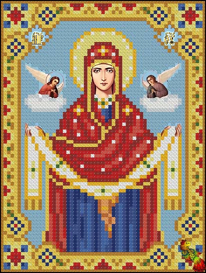 Схема для вишивання бісером ИК5-0207 Покрова Пресвятої Богородиці