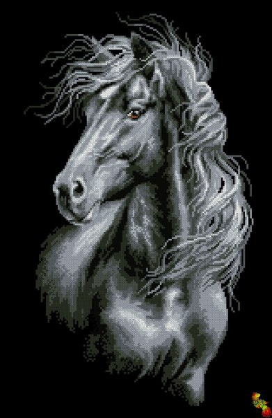 Схема для вишивання бісером ЧК2-2098 Чорний кінь