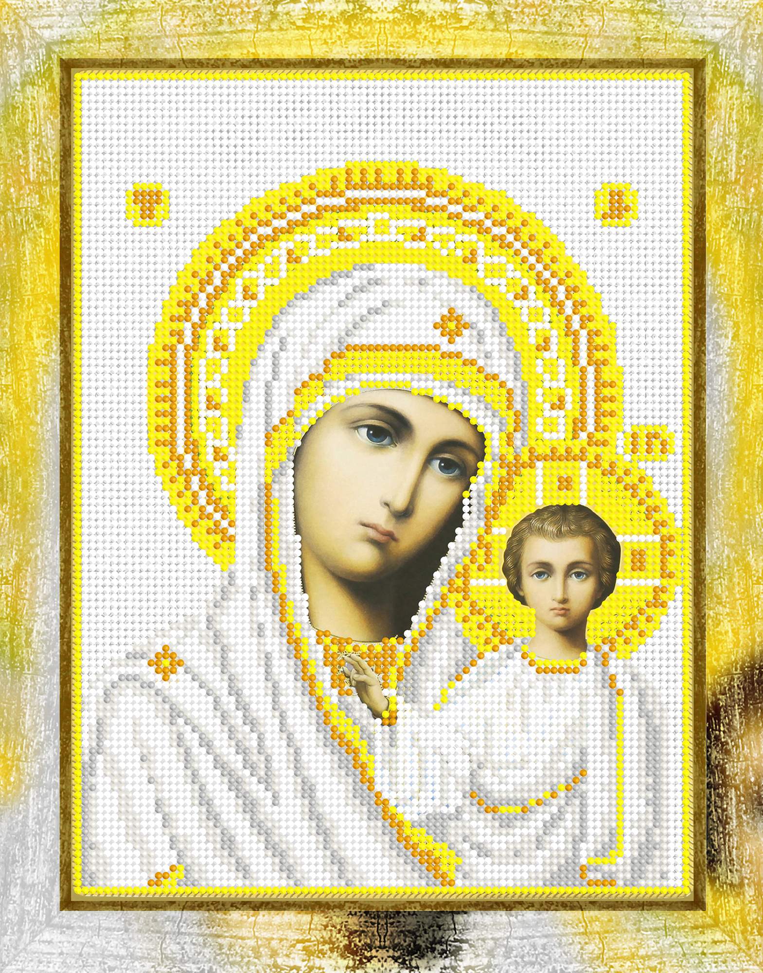 Схема для вишивки бісером на підрамнику XB 417 Казанська ікона Божої Матері