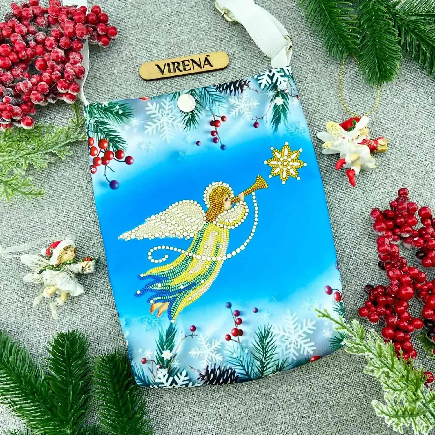 Мішечок посівалькика для вишивання 213 Янгол з зіркою