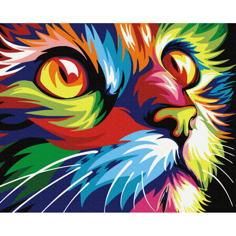 Набір для малювання картини за номерами 50007  Райдужний кіт