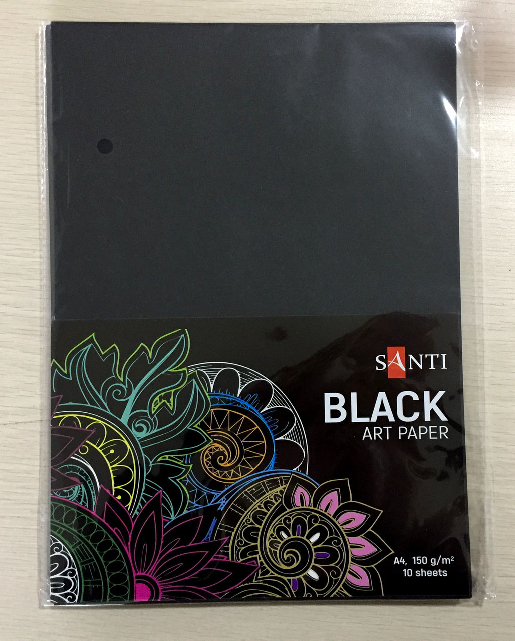 Папір для малювання чорна, 10 листів, 150 г/м2, А4.