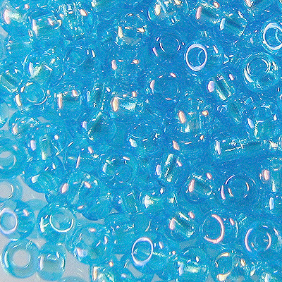 Бисер 269 голубой радужный, прозрачный