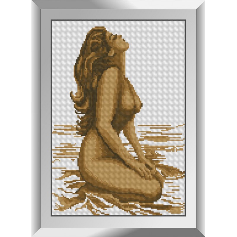 31659 Дівчина на пляжі. Dream Art. Набір алмазної живопису (квадратні, повна)