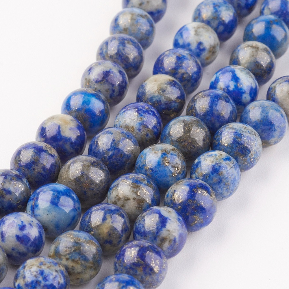 Бусины Натуральный Лазурит, 8мм, круглые, цвет серо-синий УТ100015724