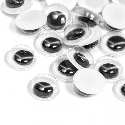 Глаза живые для скрапбукинга и игрушек, круглые, Цвет: черный, 8 мм