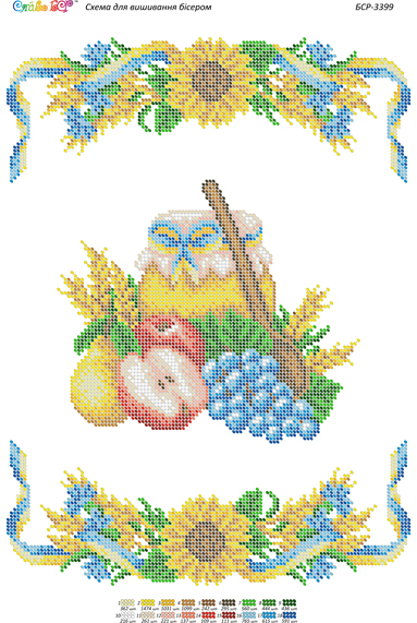Схема для вишивки бісером Спасівської серветки БСР-3399