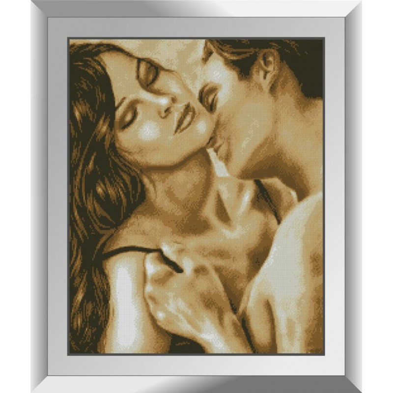 31666 Поцілунок в шию. Dream Art. Набір алмазної живопису (квадратні, повна)