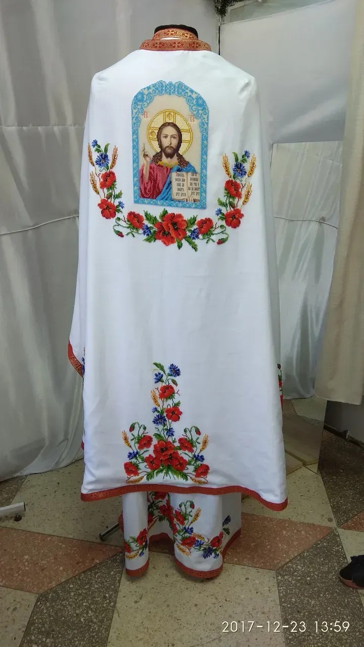 Комплект заготовок для вишивання церковного одягу (фелона) Ф-07