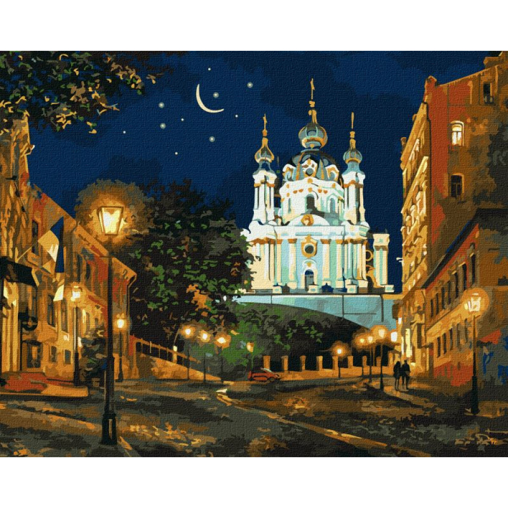 Набір для малювання картини за номерами КНО2160 Вечірній Київ ©Сергій Брандт