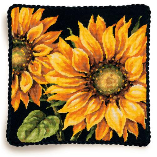 71-20083 Набор для вышивания подушки (гобелен) DIMENSIONS Dramatic Sunflower ''Яркий подсолнух''