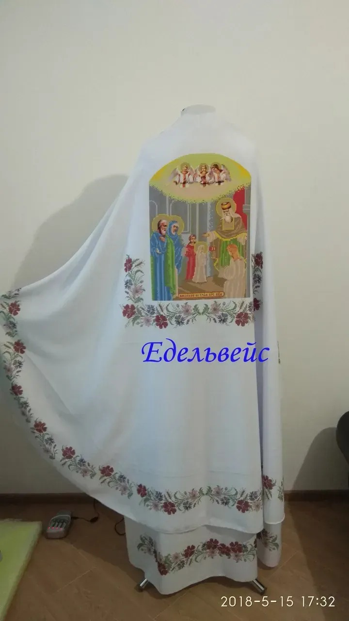 Комплект заготовок для вишивання церковного одягу (фелона) Ф-30