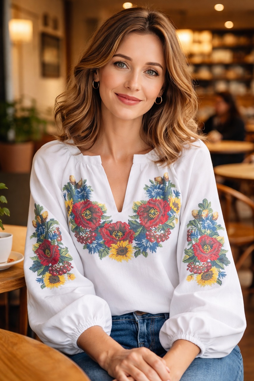 Пошита жіноча блуза для вишивання ПЖС-119