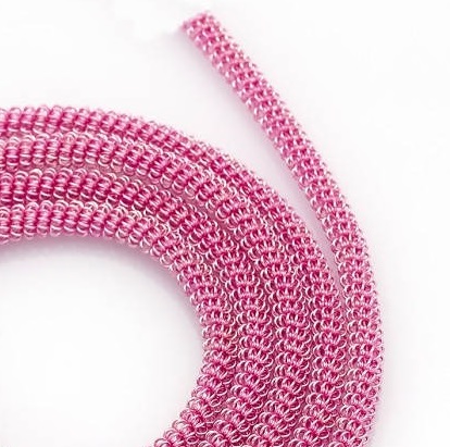 Канитель фігурна вита колір рожевий, діаметр 3мм УТ100024130