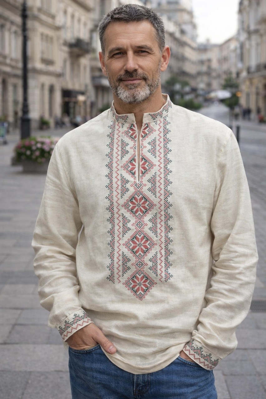Пошита чоловіча сорочка для вишивання ПЧС-446