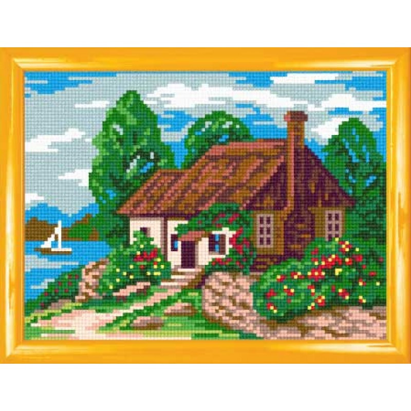 Схема на канве под вышивку нитками H-22. ПЕЙЗАЖ ВРЕМЕНЯ ГОДА: ЛЕТО