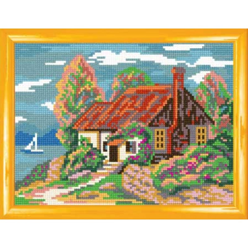 Схема на канве под вышивку нитками H-23. ПЕЙЗАЖ ВРЕМЕНЯ ГОДА: ОСЕНЬ