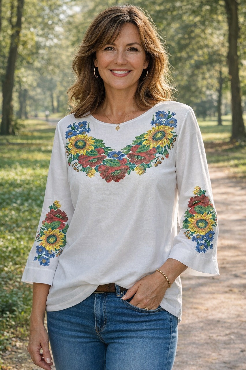 Пошита жіноча блуза для вишивання ПЖС-062.1