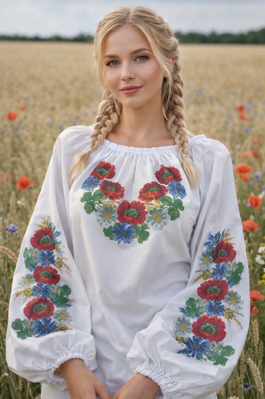 Пошита жіноча блуза для вишивання ПЖС-047.2