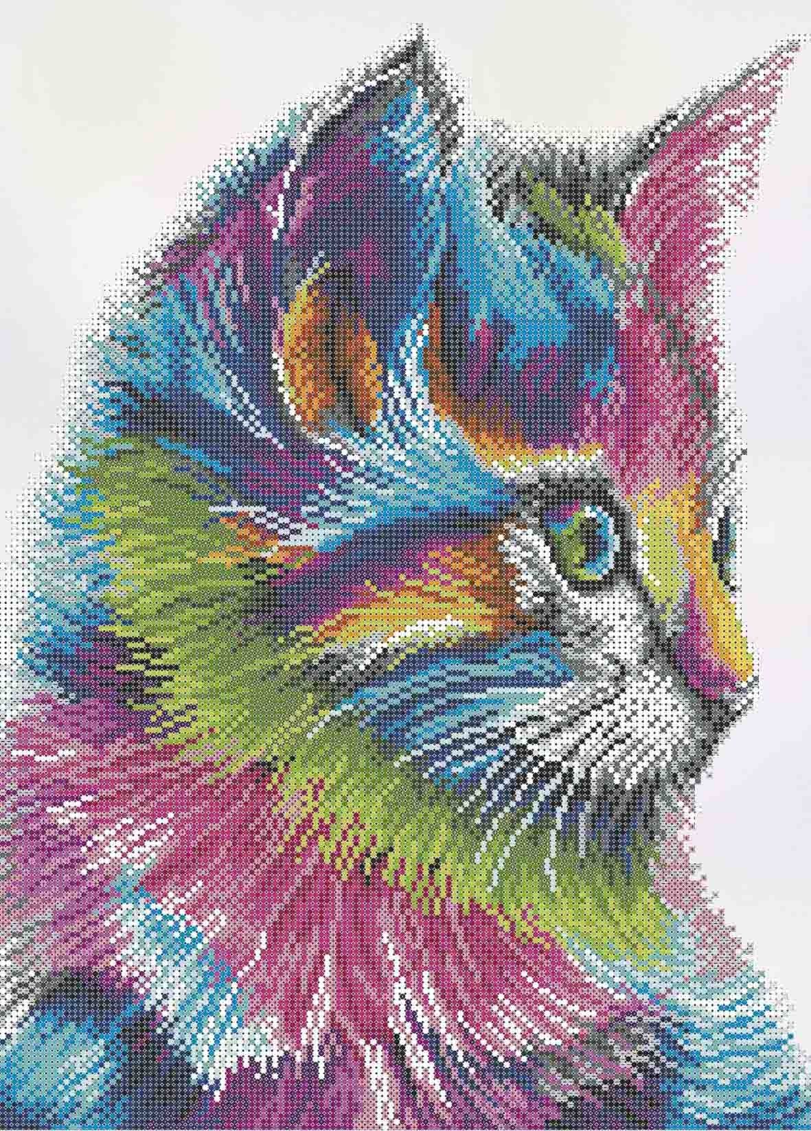 Схема для вишивки бісером А3-К-552 Райдужне кошеня