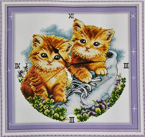 Набір для вишивання хрестом 197235 Годинник Добре влаштувалися