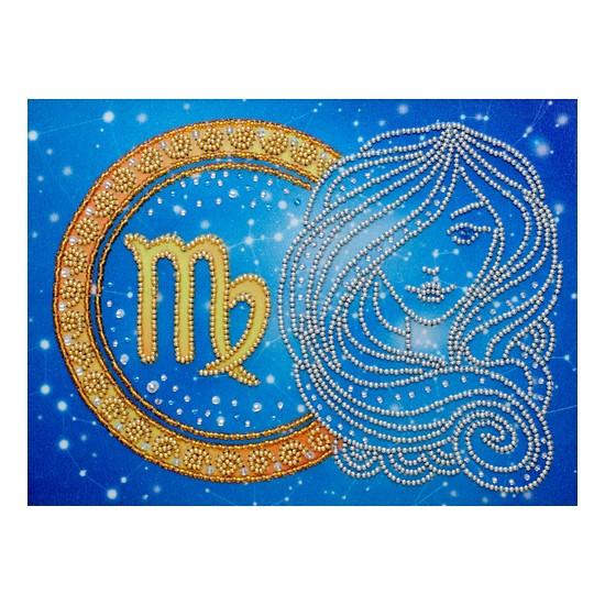 Ткань с печатью для вышивки бисером ВДВ Т-1166 Серия знаки зодиака Дева