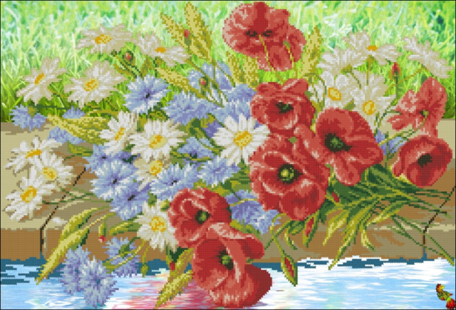 Схема для вишивання бісером ЧК2-2094 Букет біля кромки води