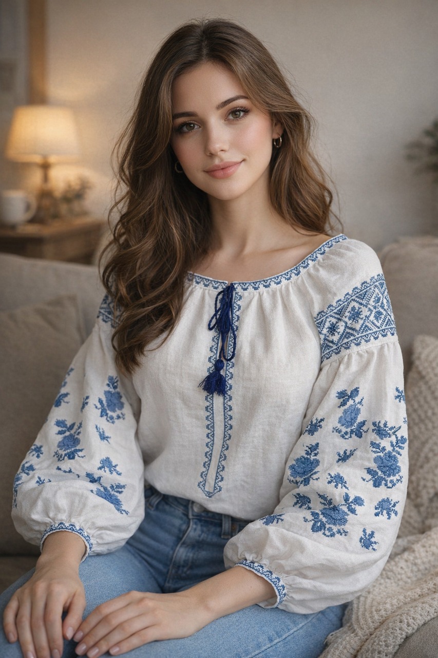 Пошита жіноча блуза для вишивання ПЖС-190.1 (БОХО)