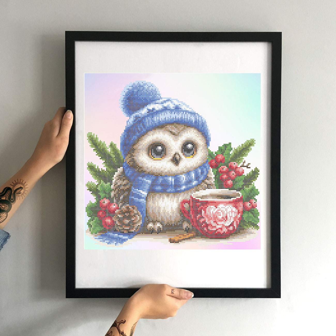 Схема для вишивання бісером ЗПНМ-019 Совеня та кава