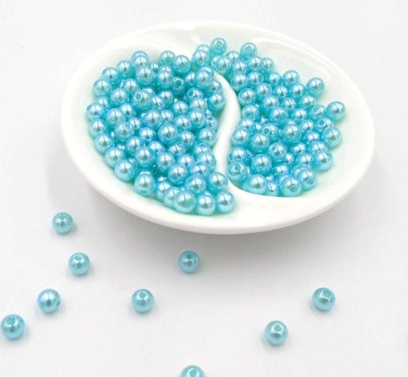 Пластикові перли намистини 6мм бірюзові