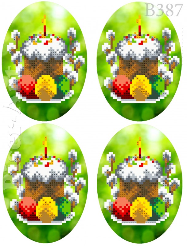 Схема-заготовка для вишивання бісером (хрестиком) B387 Писанки