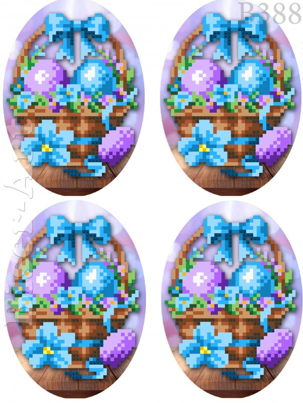 Схема-заготовка для вишивання бісером (хрестиком) B388 Писанки