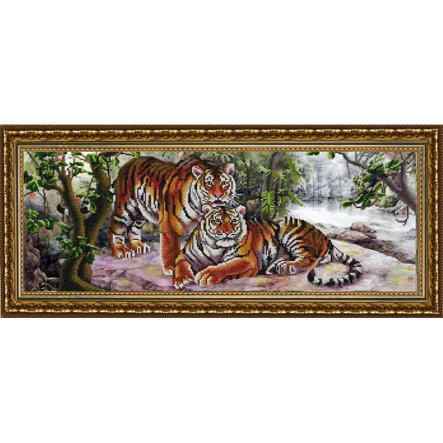 Схема для вишивки бісером НИК 9903 Амурські тигри