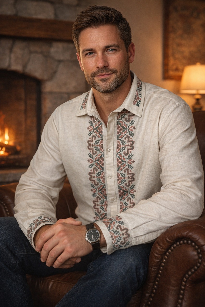 Пошита чоловіча сорочка для вишивання ПЧС-421