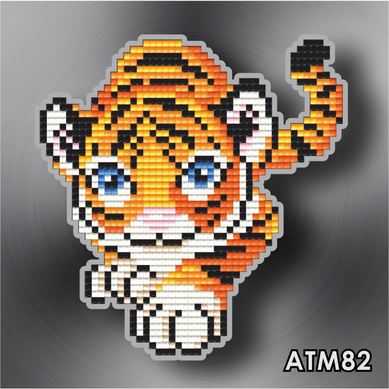 Набір для викладки пластиковими стразами Магніт дитячий АТМ82 Тигр, що крадеться