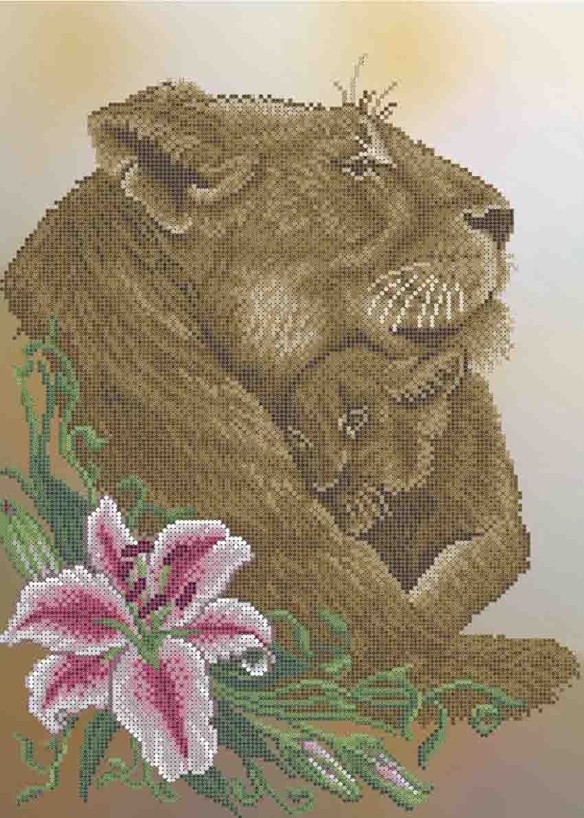 Схема для вишивки бісером А3-К-890 Південно-Африканські леви