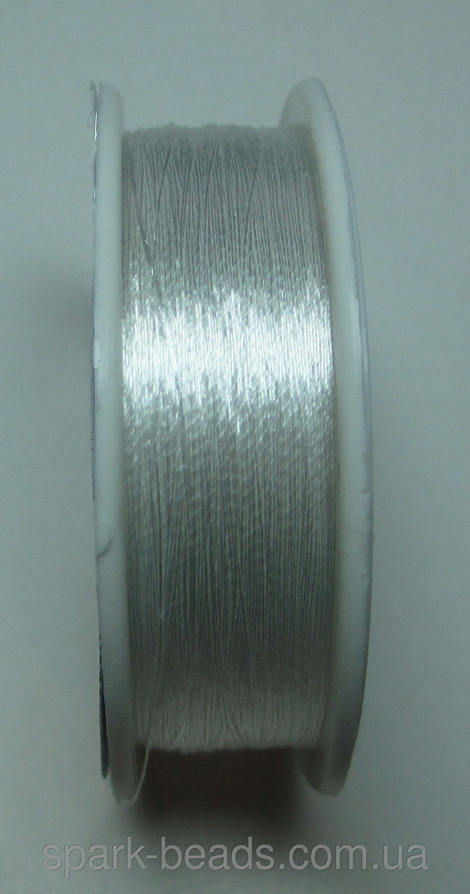 Люрекс Аллюр металлизированная нить круглая 01. Цвет белый