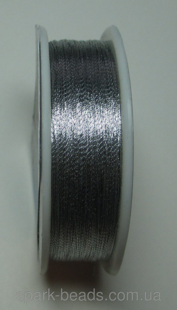 Люрекс Аллюр металлизированная нить круглая 03. Цвет серебро