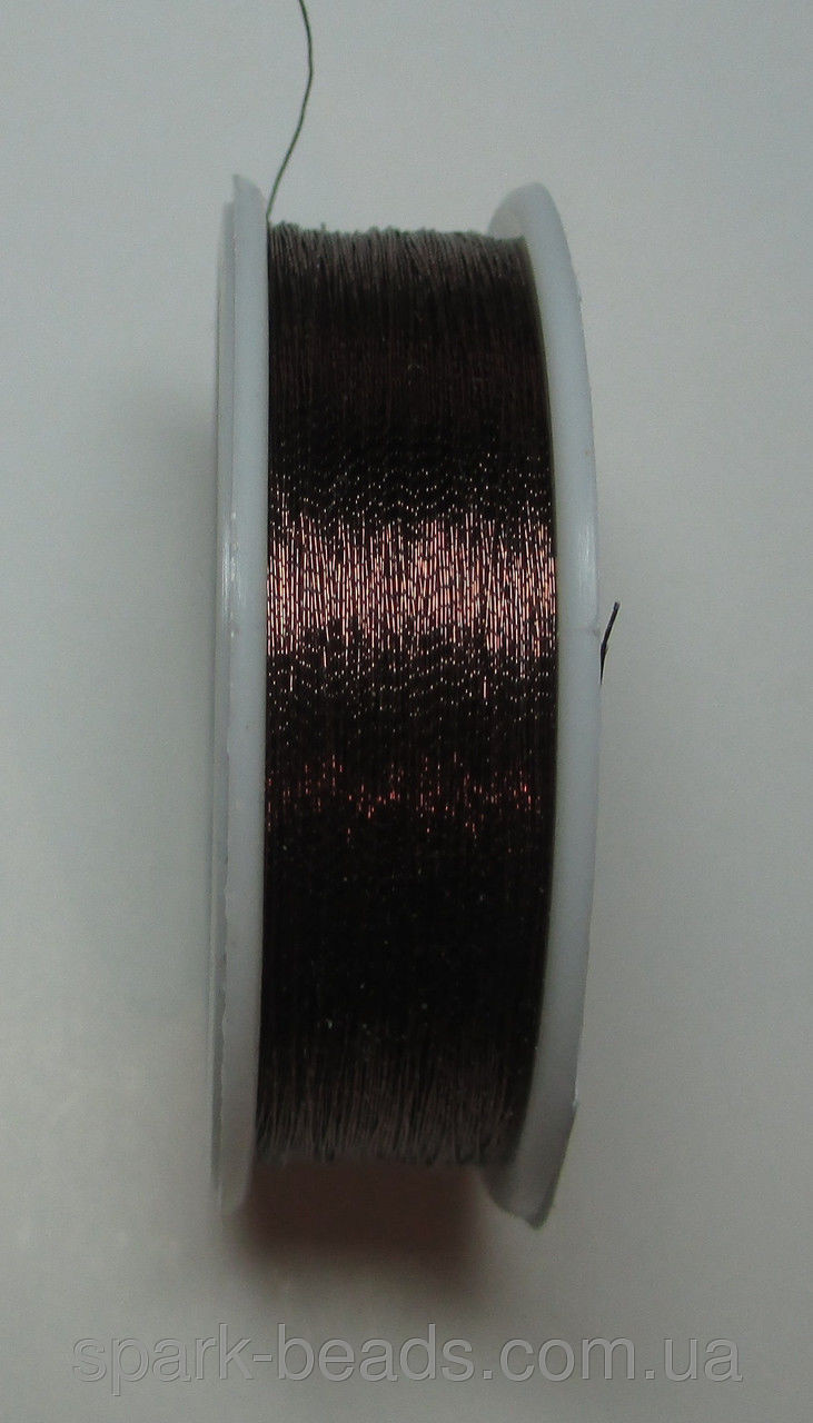 Люрекс Аллюр металлизированная нить круглая 05. Цвет коричневый