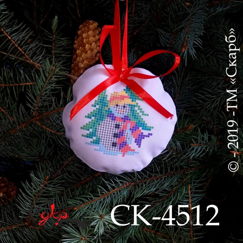 Пошита новорічна іграшка під вишивку СК-4512 Сніговик в капелюс