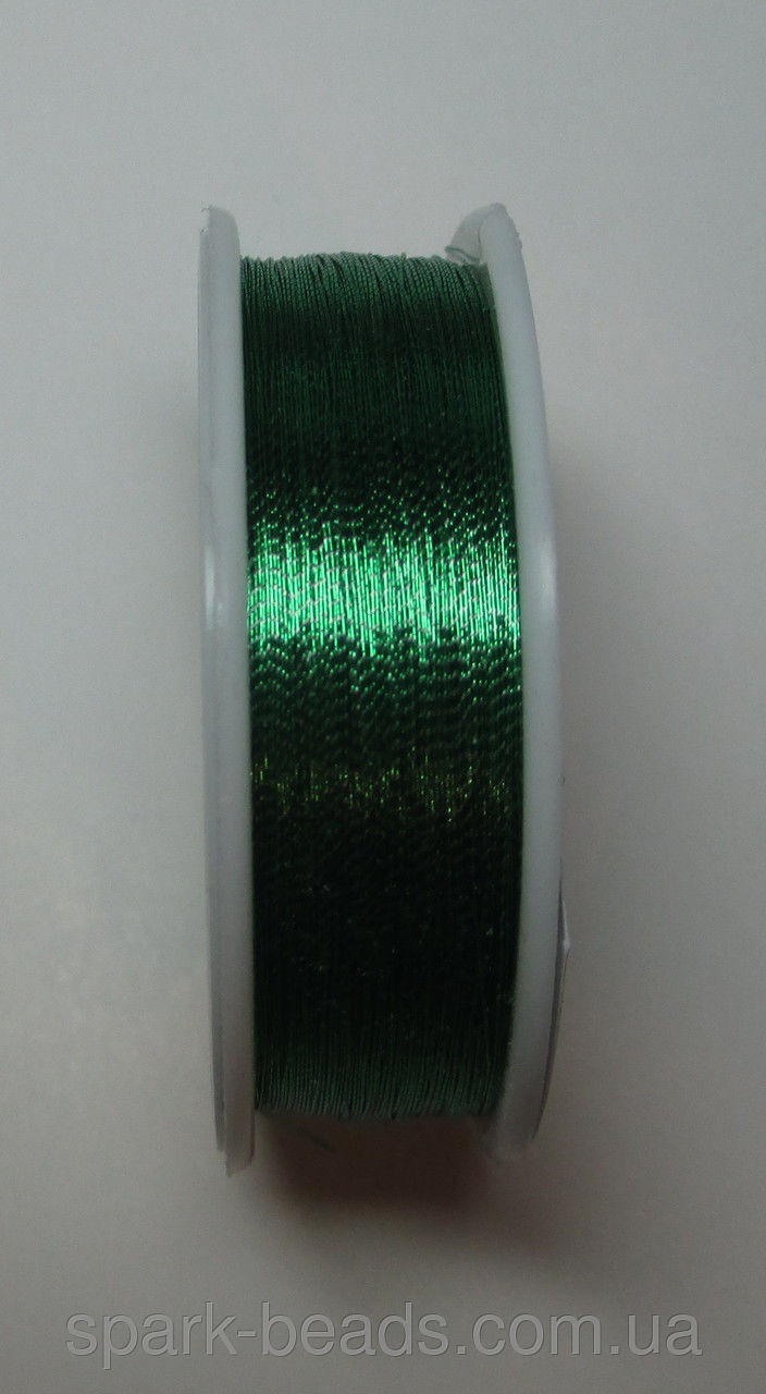 Люрекс Аллюр металлизированная нить круглая 06. Цвет зеленый