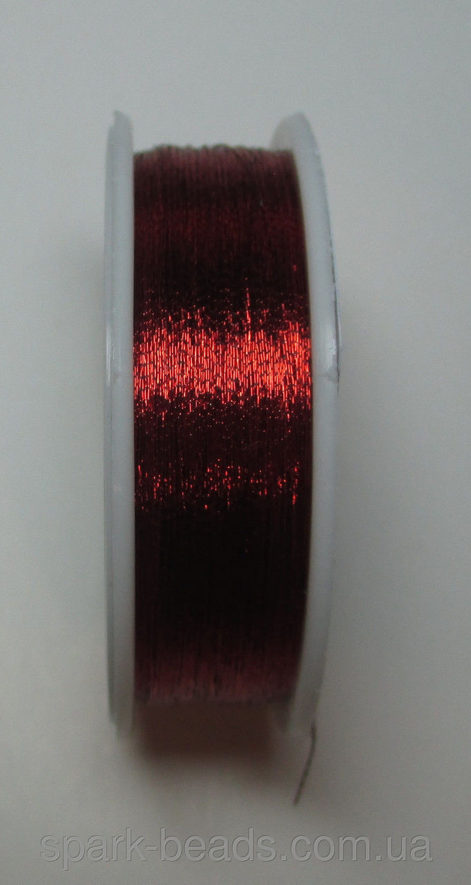 Люрекс Аллюр металлизированная нить круглая 10. Цвет  красный
