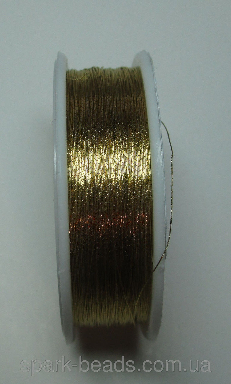 Люрекс Аллюр металлизированная нить круглая 13. Цвет золото (дымчатый)