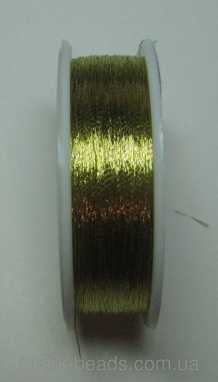 Люрекс Алюр металізована нитка кругла 14. Колір золото (бронзовий)