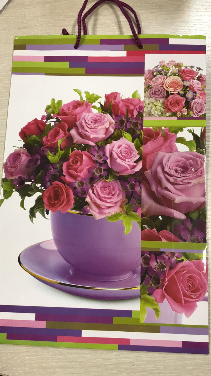 Пакет великий кольоровий «Квіти» вертикальний