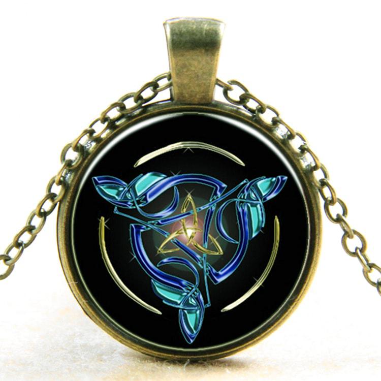 Кулон Магія круглий на ланцюжку, метал і скло, колір бронза УТ100009347