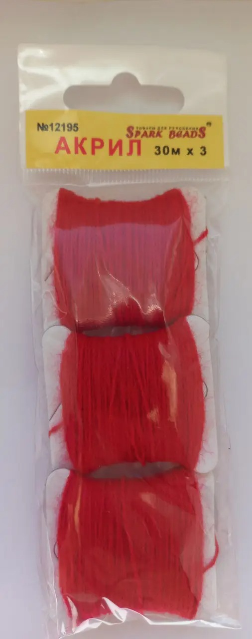 Акрилова нитка для вишивки 12195 колір рубіновий світлий