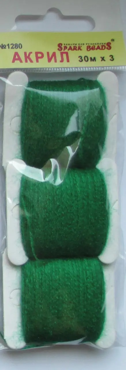 Акрилова нитка для вишивки 1280 колір м'ятно-зелений