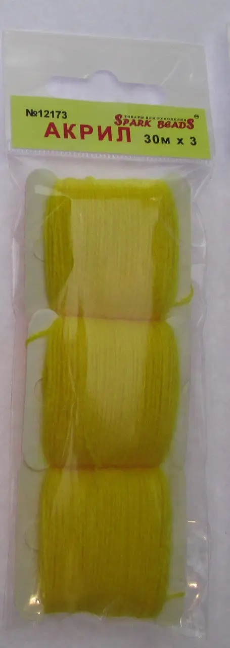 Акрилова нитка для вишивки 12173 колір насичений жовтий