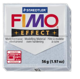 Полімерна глина FIMO Effect, з блискітками срібло (56г) STAEDTLER. 812/8020